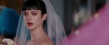 Movie still from “Confessions of a Shopaholic” (2009), directed by P.J. Hogan – A person wearing a veil; Close Up shot, Over the shoulder angle