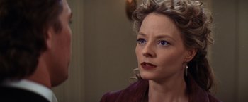 Movie still from “Contact” (1997), directed by Robert Zemeckis – A person wearing a jacket; Close Up shot, Over the shoulder angle