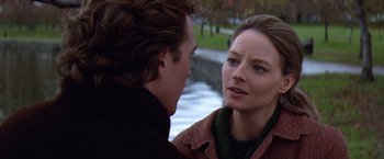 Movie still from “Contact” (1997), directed by Robert Zemeckis – A man and a woman talking to each other; Close Up shot, Over the shoulder angle