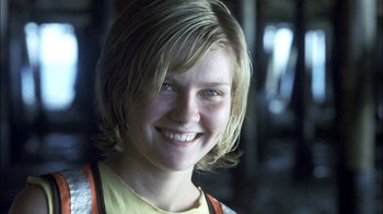 Movie still from “Crazy/Beautiful” (2001), directed by John Stockwell – A person with short blonde hair; Close Up shot, Low angle