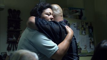 Movie still from “Crazy/Beautiful” (2001), directed by John Stockwell – Two people hugging each other in a room; Close Up shot, Over the shoulder angle