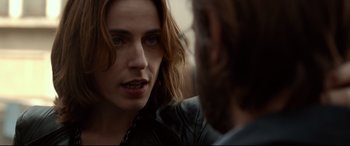 Movie still from “Criminal” (2016), directed by Ariel Vromen – A person talking to another person; Close Up shot, Over the shoulder angle