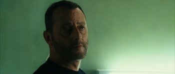 Movie still from “Crimson Rivers 2: Angels of the Apocalypse” (2004), directed by Olivier Dahan – A person looking at the camera; Close Up shot, Over the shoulder angle