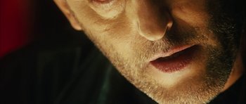 Movie still from “Crimson Rivers 2: Angels of the Apocalypse” (2004), directed by Olivier Dahan – View of a man's face with his eyes closed; Extreme Close Up shot, Overhead angle