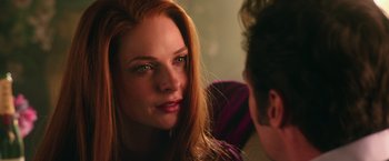 Movie still from “The Greatest Showman” (2017), directed by Michael Gracey – A person looking at the camera; Close Up shot, Over the shoulder angle