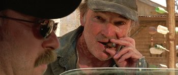 Movie still from “The Hills Have Eyes” (2006), directed by Alexandre Aja – A person smoking a cigarette; Close Up shot, Over the shoulder angle