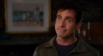 Movie still from “Dan in Real Life” (2007), directed by Peter Hedges – A person looking up at something; Close Up shot, Over the shoulder angle