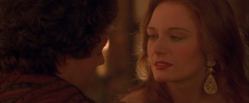 Movie still from “Dangerous Beauty” (1998), directed by Marshall Herskovitz – A woman's face and a man's face; Close Up shot, Over the shoulder angle