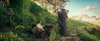Movie still from “The Hobbit: An Unexpected Journey” (2012), directed by Peter Jackson – Wide shot, High angle