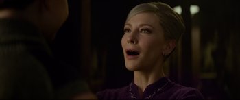 Movie still from “The House with a Clock in Its Walls” (2018), directed by Eli Roth – A person wearing a purple shirt; Close Up shot, Over the shoulder angle