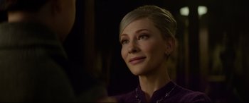 Movie still from “The House with a Clock in Its Walls” (2018), directed by Eli Roth – A person wearing a purple shirt; Close Up shot, Over the shoulder angle