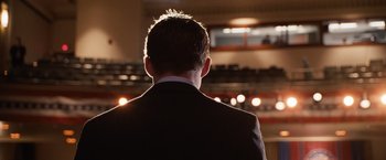 Movie still from “The Ides of March” (2011), directed by George Clooney – Medium shot, Low angle