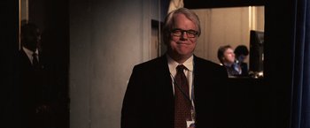 Movie still from “The Ides of March” (2011), directed by George Clooney – Medium shot, Over the shoulder angle