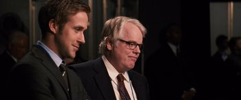 Movie still from “The Ides of March” (2011), directed by George Clooney – Close Up shot, Over the shoulder angle