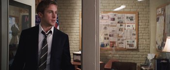 Movie still from “The Ides of March” (2011), directed by George Clooney – Medium shot, Over the shoulder angle