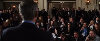 Movie still from “The Ides of March” (2011), directed by George Clooney – Medium shot, Over the shoulder angle