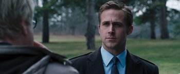 Movie still from “The Ides of March” (2011), directed by George Clooney – Close Up shot, Over the shoulder angle