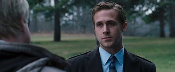 Movie still from “The Ides of March” (2011), directed by George Clooney – Close Up shot, Over the shoulder angle