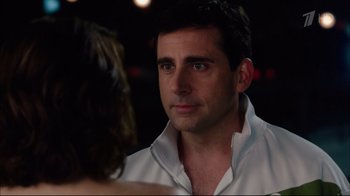 Movie still from “Date Night” (2010), directed by Shawn Levy – A person wearing a white shirt; Close Up shot, Over the shoulder angle