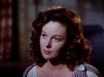 Movie still from “David and Bathsheba” (1951), directed by Henry King – A person with curly hair; Close Up shot, Over the shoulder angle