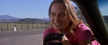 Movie still from “Death Proof” (2007), directed by Quentin Tarantino – A person wearing a glove; Close Up shot, Low angle
