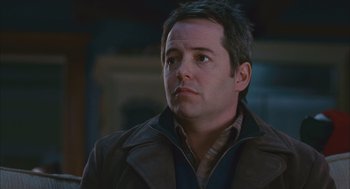 Movie still from “Deck the Halls” (2006), directed by John Whitesell – A person wearing a jacket; Close Up shot, Over the shoulder angle