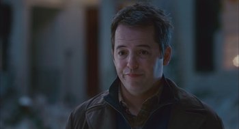 Movie still from “Deck the Halls” (2006), directed by John Whitesell – A person wearing a jacket; Close Up shot, Over the shoulder angle