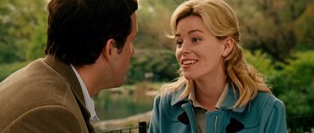 Movie still from “Definitely, Maybe” (2008), directed by Adam Brooks – A man and a woman talking to each other; Close Up shot, Over the shoulder angle