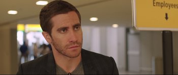 Movie still from “Demolition” (2015), directed by Jean-Marc Vallée – A person wearing a jacket; Close Up shot, Over the shoulder angle