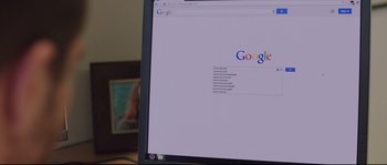 Movie still from “Demolition” (2015), directed by Jean-Marc Vallée – A computer screen showing a google search page; Extreme Close Up shot, Over the shoulder angle