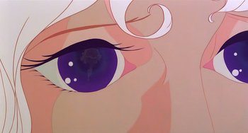 Movie still from “The Last Unicorn” (1982), directed by Jules Bass – Picture of an anime eye; Extreme Close Up shot, Overhead angle