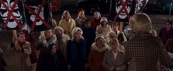 Movie still from “Detroit Rock City” (1999), directed by Adam Rifkin – A group of women standing next to each other; Medium shot, High angle