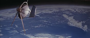 Movie still from “Diamonds Are Forever” (1971), directed by Guy Hamilton – A view of the earth taken from a space station; Extreme Wide shot, Overhead angle