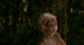 Movie still from “Dinosaur” (2000), directed by Eric Leighton – The face of an animal; Close Up shot, Low angle