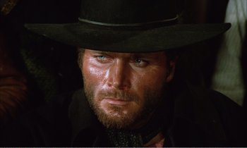 Movie still from “Django” (1966), directed by Sergio Corbucci – A person wearing a hat; Close Up shot, Low angle