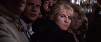 Movie still from “Doctor Zhivago” (1965), directed by David Lean – A man and a woman looking at the camera; Close Up shot, Low angle