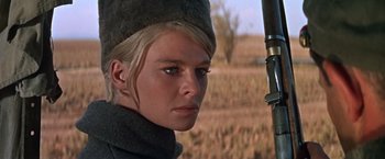 Movie still from “Doctor Zhivago” (1965), directed by David Lean – A person wearing a hat; Close Up shot, Low angle