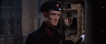 Movie still from “Doctor Zhivago” (1965), directed by David Lean – An old man in a military uniform and a red star hat; Close Up shot, Low angle