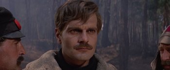Movie still from “Doctor Zhivago” (1965), directed by David Lean – A person with a mustache; Close Up shot, Low angle
