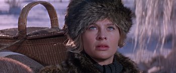 Movie still from “Doctor Zhivago” (1965), directed by David Lean – A person wearing a fur hat; Close Up shot, Low angle