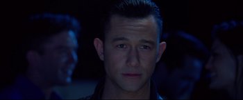 Movie still from “Don Jon” (2013), directed by Joseph Gordon-Levitt – A man's face in the dark; Close Up shot, Over the shoulder angle