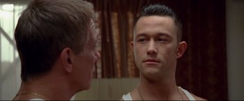 Movie still from “Don Jon” (2013), directed by Joseph Gordon-Levitt – A man and a woman talking to each other; Close Up shot, Over the shoulder angle