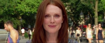 Movie still from “Don Jon” (2013), directed by Joseph Gordon-Levitt – A person with long hair; Close Up shot, Over the shoulder angle