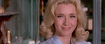 Movie still from “La Grande Vadrouille” (1966), directed by Gérard Oury – A person with blonde hair; Close Up shot, Low angle