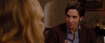 Movie still from “Drag Me to Hell” (2009), directed by Sam Raimi – A man sitting in front of a blonde woman; Close Up shot, Over the shoulder angle