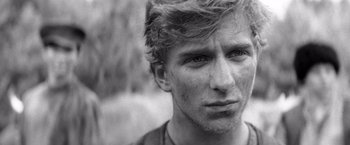 Movie still from “The Painted Bird” (2019), directed by Václav Marhoul – Close Up shot, Over the shoulder angle