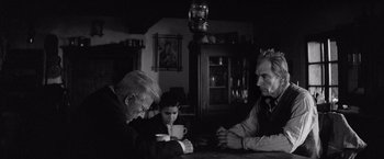 Movie still from “The Painted Bird” (2019), directed by Václav Marhoul – Medium shot, Over the shoulder angle