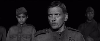 Movie still from “The Painted Bird” (2019), directed by Václav Marhoul – Close Up shot, Over the shoulder angle