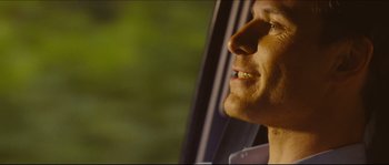 Movie still from “Eden Lake” (2008), directed by James Watkins – A person sitting in a car; Close Up shot, Over the shoulder angle