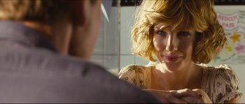 Movie still from “Eden Lake” (2008), directed by James Watkins – A person looking at a person; Close Up shot, Over the shoulder angle